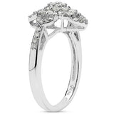 0.63 Carat Genuine White Diamond & Yellow Diamond .925 Sterling Silver Ring