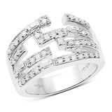 0.60 Carat Genuine White Diamond .925 Sterling Silver Ring