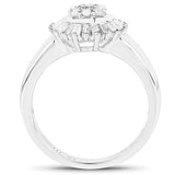 0.75 Carat Genuine White Diamond .925 Sterling Silver Ring