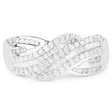 0.64 Carat Genuine White Diamond .925 Sterling Silver Ring