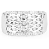 0.41 Carat Genuine White Diamond .925 Sterling Silver Ring