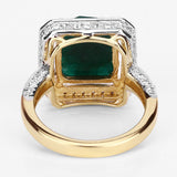 5.18 Carat Dyed Emerald and White Topaz .925 Sterling Silver Ring