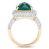 5.18 Carat Dyed Emerald and White Topaz .925 Sterling Silver Ring