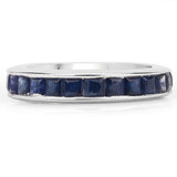 3.12 Carat Genuine Blue Sapphire .925 Sterling Silver Ring