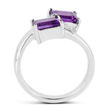 1.90 Carat Genuine Amethyst .925 Sterling Silver Ring
