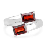 2.40 Carat Genuine  Garnet .925 Sterling Silver Ring
