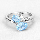 2.55 Carat Genuine Blue Topaz .925 Sterling Silver Ring