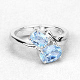 2.55 Carat Genuine Blue Topaz .925 Sterling Silver Ring
