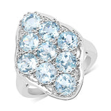 5.40 Carat Genuine Blue Topaz .925 Sterling Silver Ring