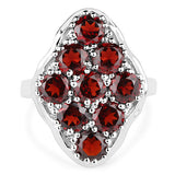 5.22 Carat Genuine  Garnet .925 Sterling Silver Ring