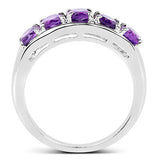 1.70 Carat Genuine  Amethyst .925 Sterling Silver Ring