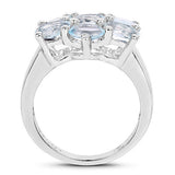 3.57 Carat Genuine  Blue Topaz .925 Sterling Silver Ring