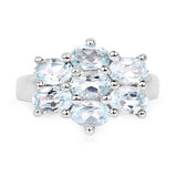 3.57 Carat Genuine  Blue Topaz .925 Sterling Silver Ring