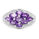 1.91 Carat Genuine  Amethyst .925 Sterling Silver Ring