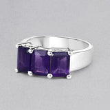 2.85 Carat Genuine Amethyst .925 Sterling Silver Ring