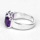 2.85 Carat Genuine Amethyst .925 Sterling Silver Ring