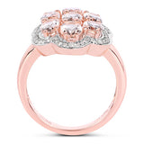 3.06 Carat Genuine Morganite and White Diamond .925 Sterling Silver Ring