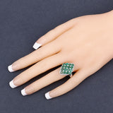 2.68 Carat Genuine Zambian Emerald and White Zircon .925 Sterling Silver Ring