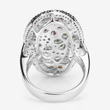 5.01 Carat Genuine Multi Stones .925 Sterling Silver Ring