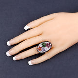 5.01 Carat Genuine Multi Stones .925 Sterling Silver Ring