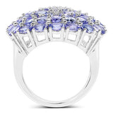 5.93 Carat Genuine Tanzanite .925 Sterling Silver Ring