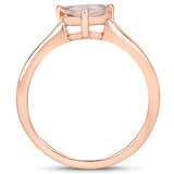 0.90 Carat Genuine Morganite .925 Sterling Silver Ring