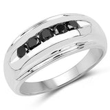 0.50 Carat Genuine Black Diamond .925 Sterling Silver Ring