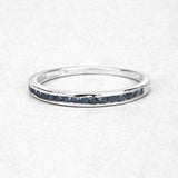 0.20 Carat Genuine Blue Diamond .925 Sterling Silver Ring
