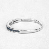 0.20 Carat Genuine Blue Diamond .925 Sterling Silver Ring