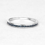 0.20 Carat Genuine Blue Diamond .925 Sterling Silver Ring