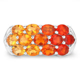 1.56 Carat Genuine Fire Opal .925 Sterling Silver Ring