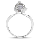 2.79 Carat Genuine Labradorite And White Topaz .925 Sterling Silver Ring
