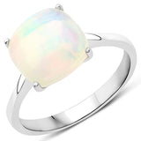 2.90 Carat Genuine Ethiopian Opal .925 Sterling Silver Ring