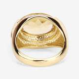 4.56 Carat Genuine Citrine and White Diamond .925 Sterling Silver Ring