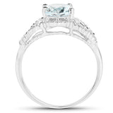 1.50 Carat Genuine Aquamarine .925 Sterling Silver Ring