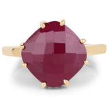 14K Yellow Gold Plated 8.95 Carat Glass Filled Ruby .925 Sterling Silver Ring