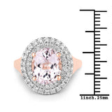 5.48 Carat Genuine Kunzite and White Topaz .925 Sterling Silver Ring