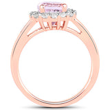 2.25 Carat Genuine Kunzite and White Topaz .925 Sterling Silver Ring