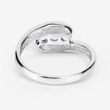 0.74 Carat Genuine Blue Topaz .925 Sterling Silver Ring