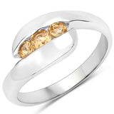 0.55 Carat Genuine Citrine .925 Sterling Silver Ring