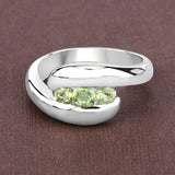 0.56 Carat Genuine Peridot .925 Sterling Silver Ring