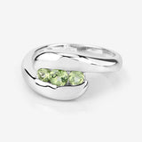 0.56 Carat Genuine Peridot .925 Sterling Silver Ring