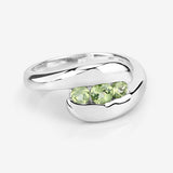 0.56 Carat Genuine Peridot .925 Sterling Silver Ring