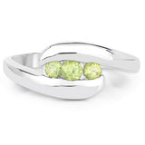 0.56 Carat Genuine Peridot .925 Sterling Silver Ring