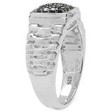 0.22 Carat Genuine Black Diamond .925 Sterling Silver Ring
