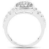 0.25 Carat Genuine White Diamond .925 Sterling Silver Ring