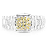 0.25 Carat Genuine Yellow Diamond .925 Sterling Silver Ring