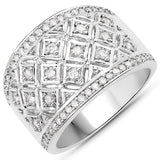 0.52 Carat Genuine White Diamond .925 Sterling Silver Ring