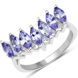 1.68 Carat Genuine Tanzanite .925 Sterling Silver Ring