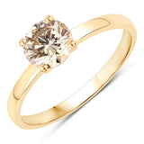 1.00 Carat Genuine TTLB Diamond 14K Yellow Gold Ring